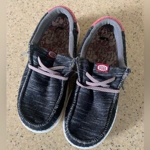 New Hey Dude Wally Stretch Jersey Black Kids Youth Casual Shoes Size Y1